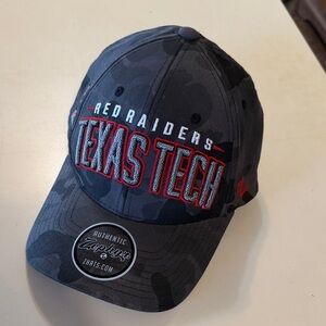 New Era Black/Grey Camo Hat with Red Embroidery